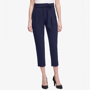 NWT DKNY Women's Tie-Waist High-Rise Straight-Fit Pants
